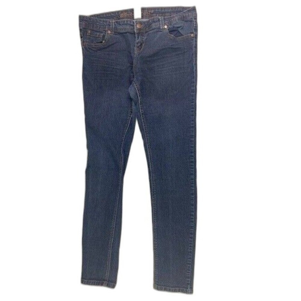 Blue Asphalt Size 13 Womens Jeans Low Rise Skinny Stretch Dark Wash